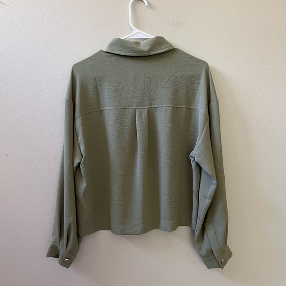 Adrianna Papell Green Utility Jacket Cropped Lightweight, Size M - Picture 7 of 11